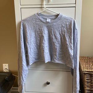 NEW TNA light grey long sleeve cropped top